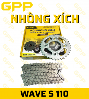Bộ Nhông Xích GPP Cao Cấp Dành Cho Xe Honda Wave S 110