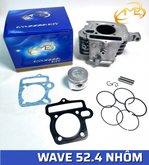 Bộ Hơi Xilanh Xe Máy AME Cao Cấp Dành Cho Các Dòng Xe Honda Wave 52.4 Nhôm